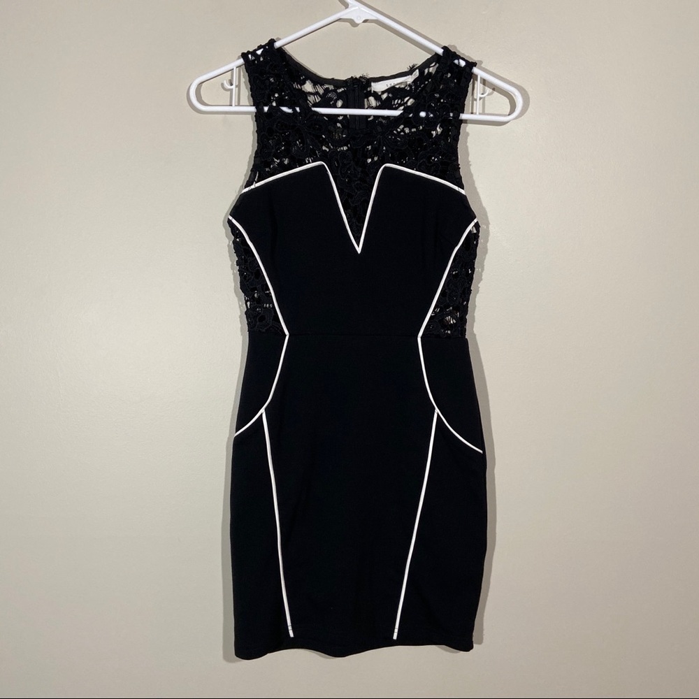 Lush Sleeveless Crochet Detail Dress